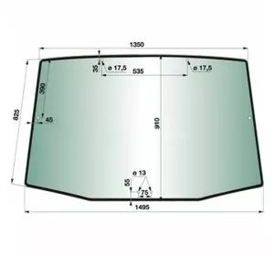 R131208GN, Стекло заднее кабины трактора (без уплотнителя), 8430/8530 R131208GN, Стекло заднее кабины трактора (без уплотнителя), 8430/8530